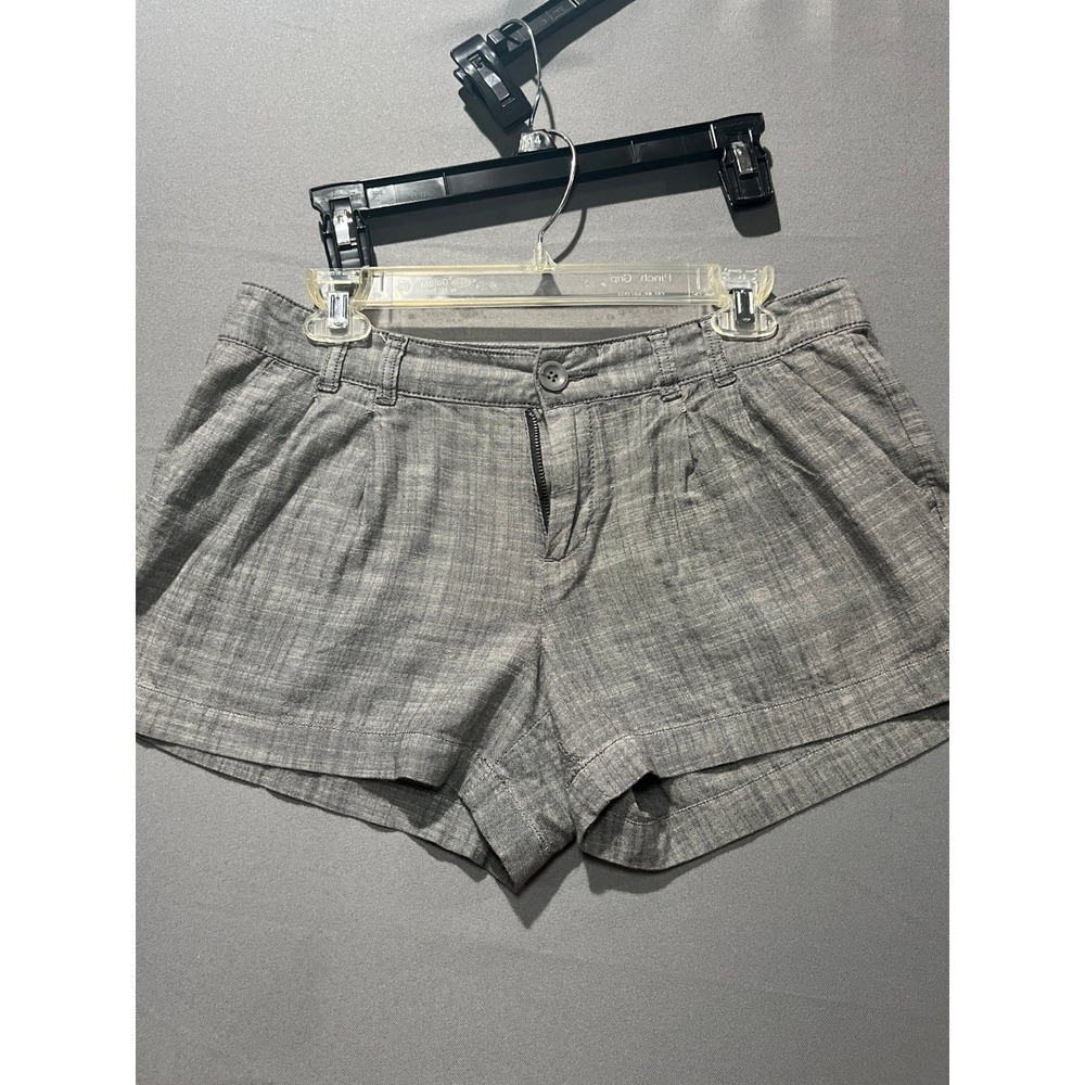 Old Navy Womens Gray Linen Blend Pleated Casual Shorts Size 8 - 0151